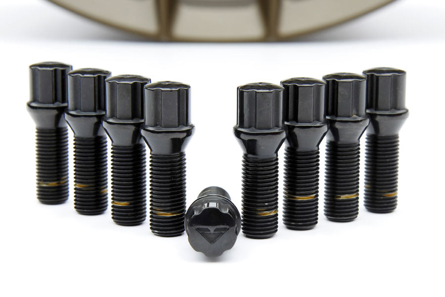 Vorsteiner 14x1.5 30mm Black Spline Lug Bolts with Key